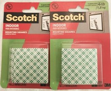 Scotch Mounting Squares Indoor Lot of 2 Packages Indoor Holds 4 Pounds New