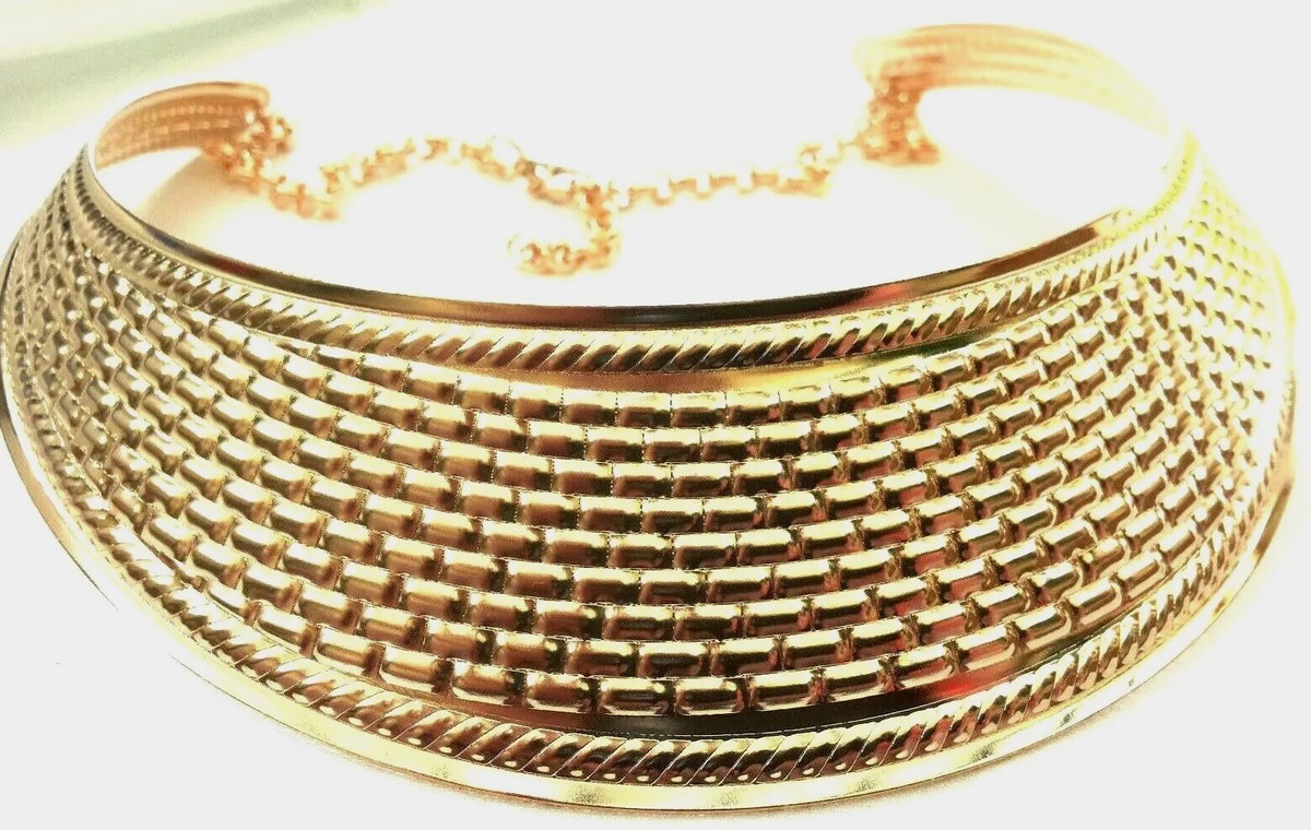 Collier Cléopâtre Tourbillon Métal Doré - Neuf Avec étiquettes, Garanti Sans Nickel