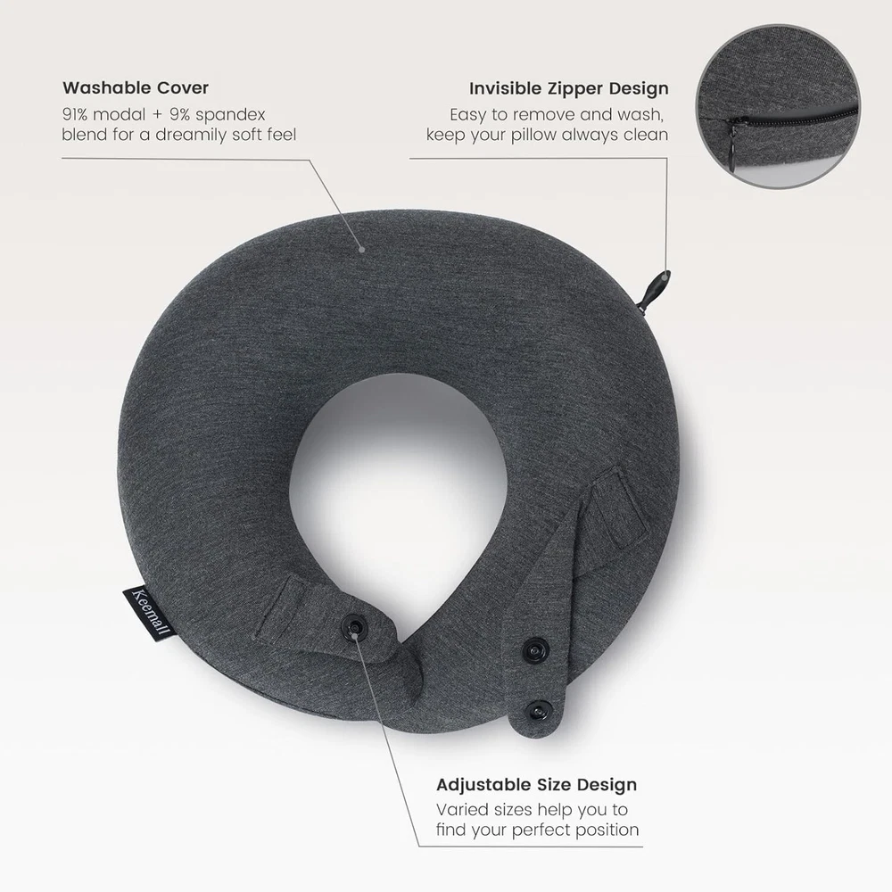 Inflatable Neck Pillow with Acupressure Memory Foam for Travel Support Inflatable Neck Pillow with Acupressure Memory Foam for Travel Support