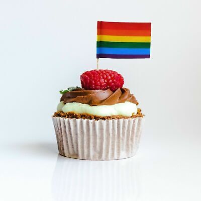 Drapeau x 50 Rainbow Gay Pride Cocktail Sticks Cupcake Toppers/Picks Gâteau Fête