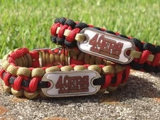 San Francisco 49ers Paracord Bracelet w/ NFL Dog Tag and Metal Buckle. AWESOME!!