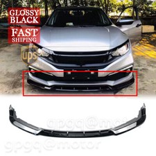 For Honda Civic Sedan 2019-2021 Glossy Black Gt Style Front Bumper Lip Splitter