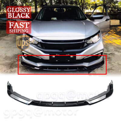 For Honda Civic Sedan 2019-2021 Glossy Black GT Style Front Bumper