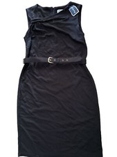 Carmen Marc Valvo Sheath Dress 10 Medium Black Belted New Women's Classic Career