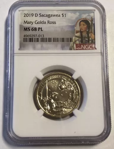 2019 D Sacagawea Dollar NGC MS 68 PL Mary Golda Ross