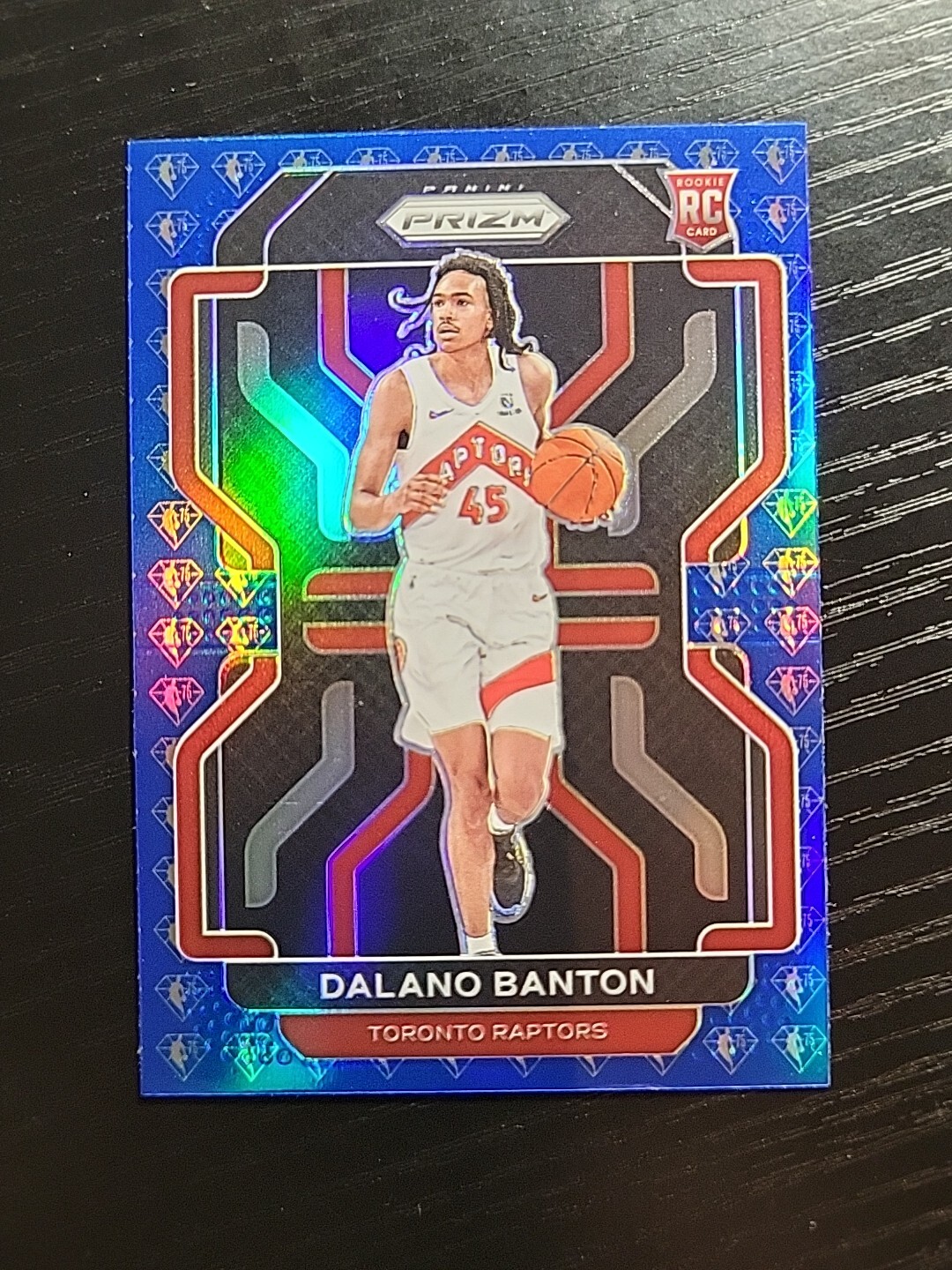 2021-22 Panini Prizm Dalano Banton 75th Anniversary Blue Prizm Rookie #328 RC