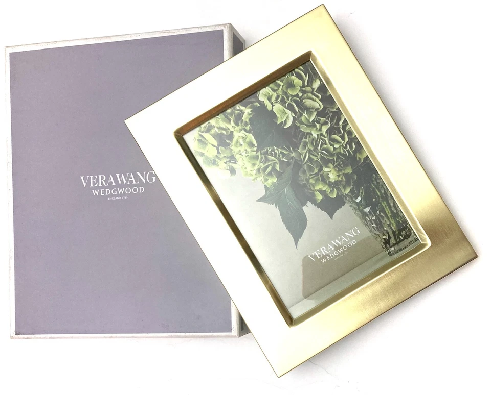 VERA WANG SATIN GOLD PLATED 5"x 7" WEDDING PHOTO FRAME 40003666 NEW NIB - Image 2 of 4