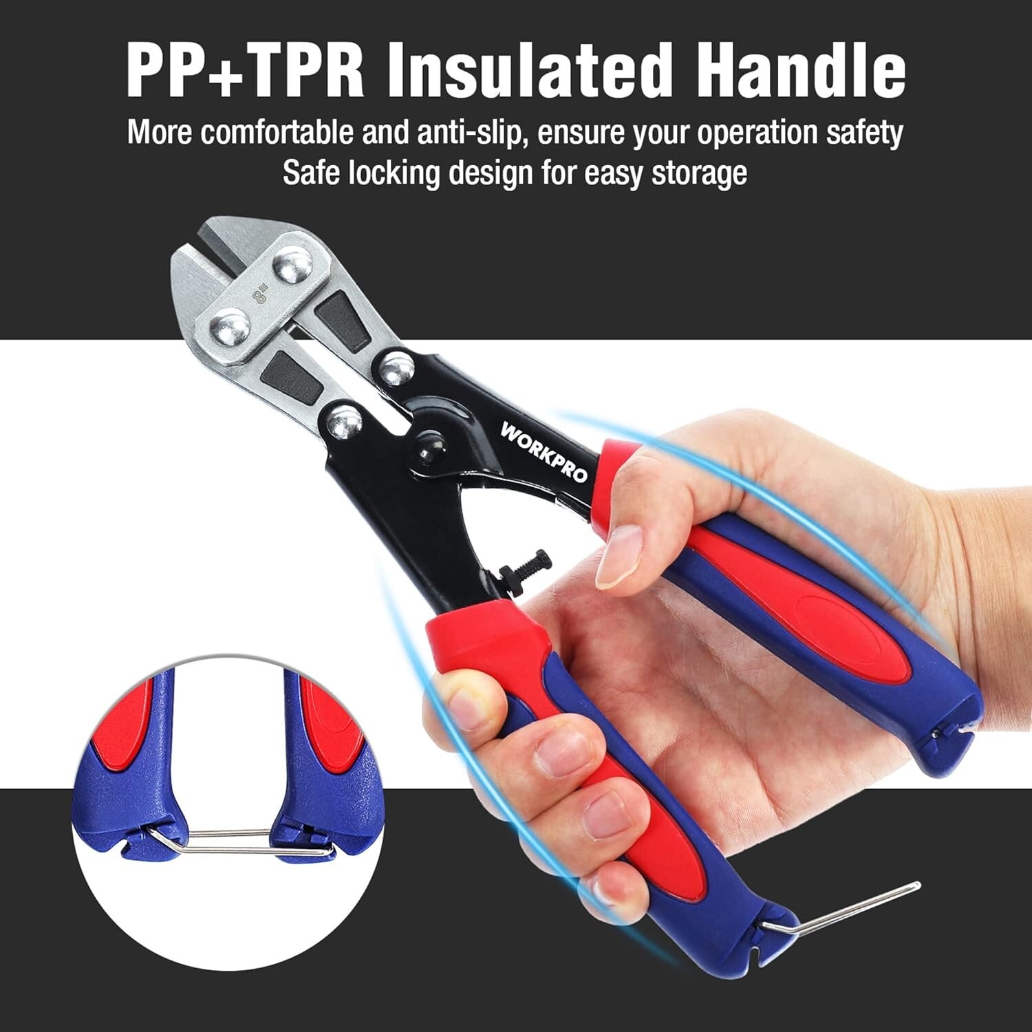 Mini Bolt Cutter Alloy Steel 8-inch Heavy Duty Wire Cable Snips for Electrical