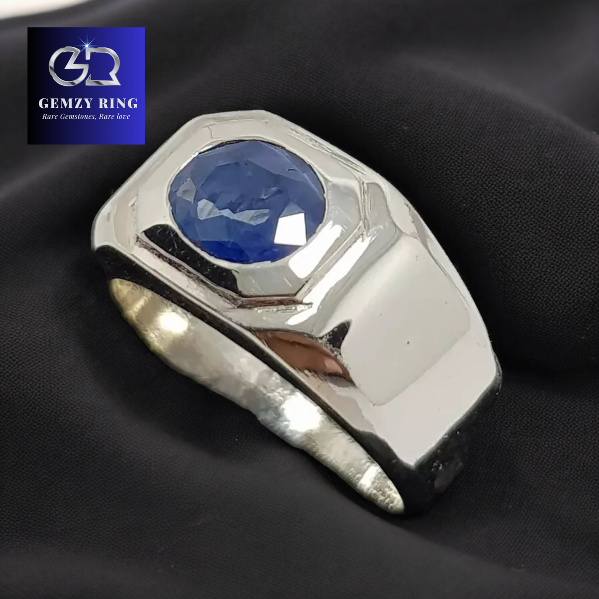 Natural Sapphire Ring Dark Blue Real Sapphire Stone Neelam Stone Ring Shia  Rings