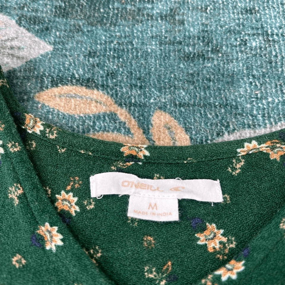 Vestido Boho O’Neill Niñas Verde En Niveles Mediano 8 Corto Fluido Manga Corta ONeill Foto 2 de 4