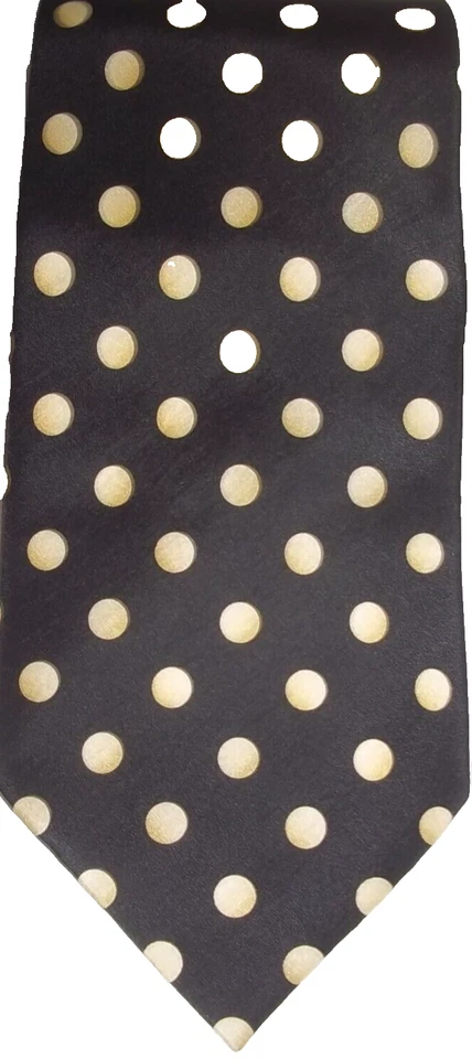 / Новый, Covona коллекции черный и слоновой кости горошек шелковый галстук L59» x 4 «W - Изображение 3 из 4