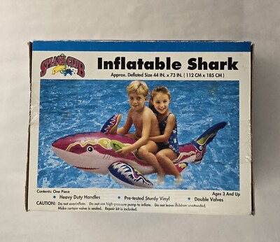 Splash Club Inflatable Shark Ride On Kmart Vintage 1990's NEW