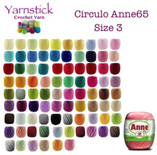 Circulo ANNE 65 Crochet Soft Cotton Yarn Knitting Thread No 3 65m Solid & Random