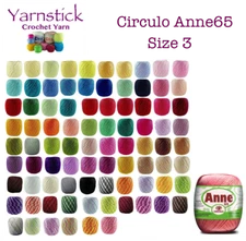 Circulo ANNE 65 Crochet Soft Cotton Yarn Knitting Thread No 3 65m Solid & Random