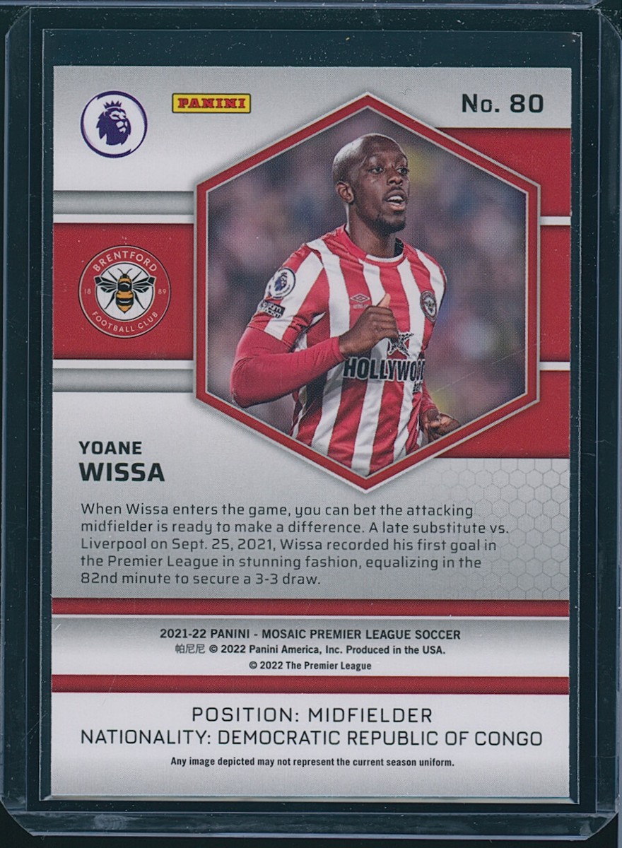 ウィサ専用ページ。 72022 Mosaic Premier League Yoane Wissa Brentford Rookie Card AA