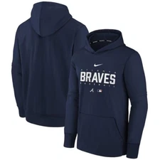 Youth Atlanta Braves Nike Authentic Pre Game Performance Pullover Hoodie NWT