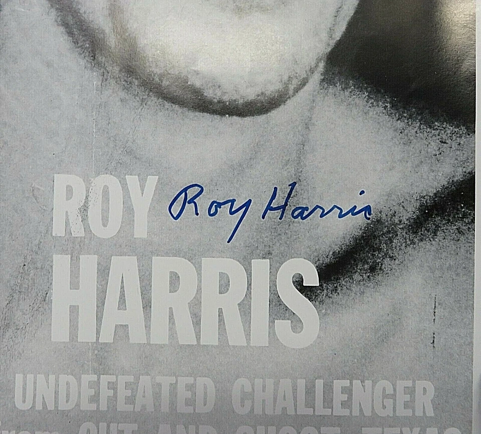 1950's Pro Heavyweight Boxer Roy Harris Signed Fight Poster (1933-2023) - Image 3 of 4