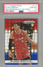 2013 Panini Prizm Blake Griffin - Red, White & Blue Mosaic Prizm  PSA 10