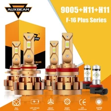 6x AUXBEAM LED Headlight & Fog Bulbs Canbus Kit for Toyota Camry 2007-2014 6000K