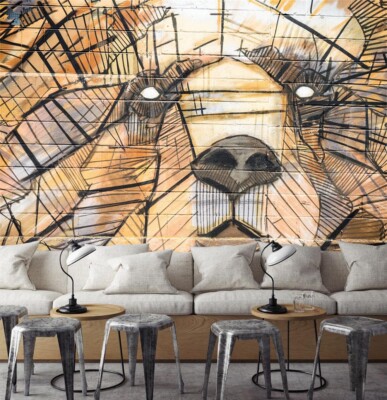 3D Line Art ZHUA49485 Wallpaper Wall Murals Removable Self-adhesive Ann