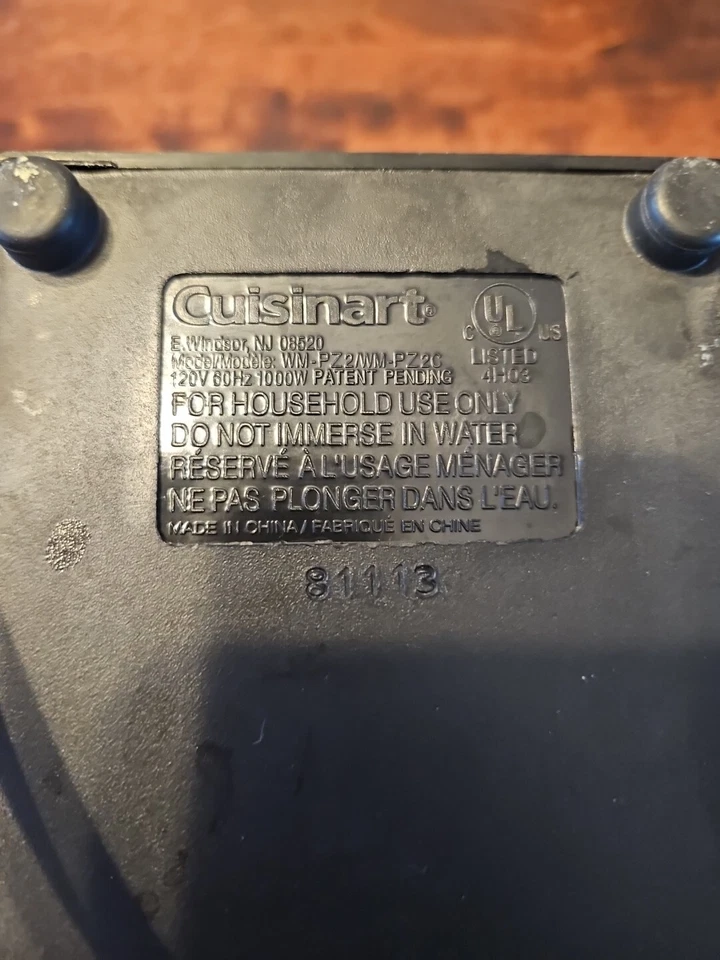 Máquina de prensa de pizzle Cuisinart WM-PZ2C acero inoxidable antiadherente sin PBA Foto 4 de 4