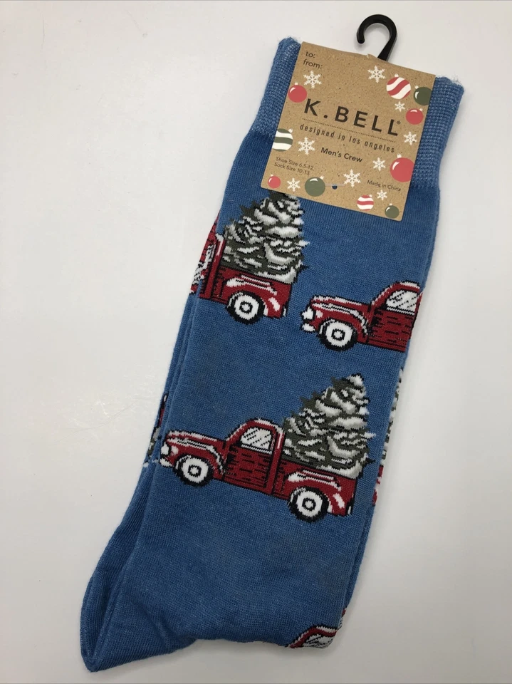 Calcetín Crew para hombre novedad Fetch Tree diseñado en Los Ángeles por K Bell Foto 2 de 4