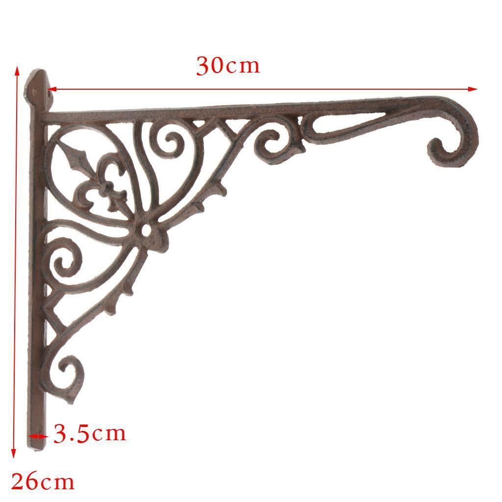 Coppia Staffe Da Parete Singer In Ferro Antico - 17,8x19,1 Cm - Per Mensole E Ripiani