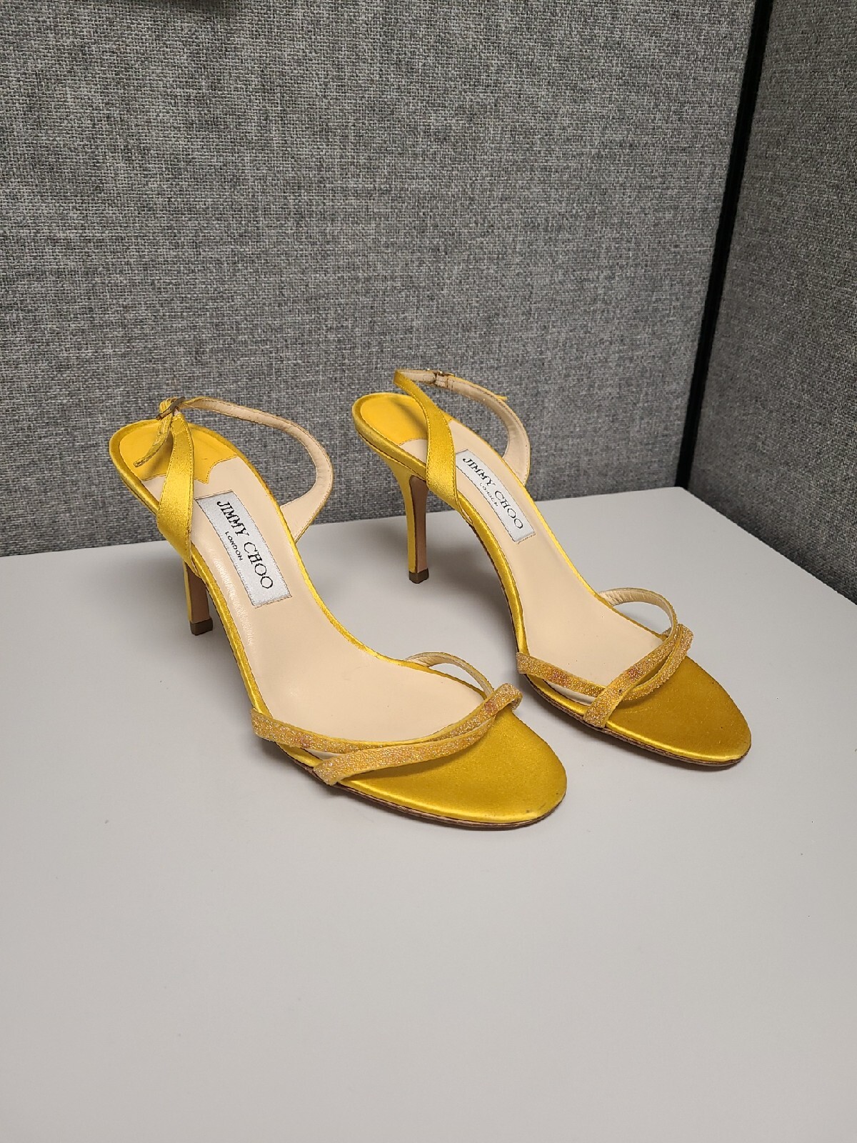 Jimmy Choo Yellow Slingback Heels Pumps London Open T… Gem