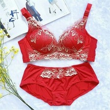 Set reggiseno donna lingerie sexy raccogli reggiseno slip intimo rosso 38B 85B