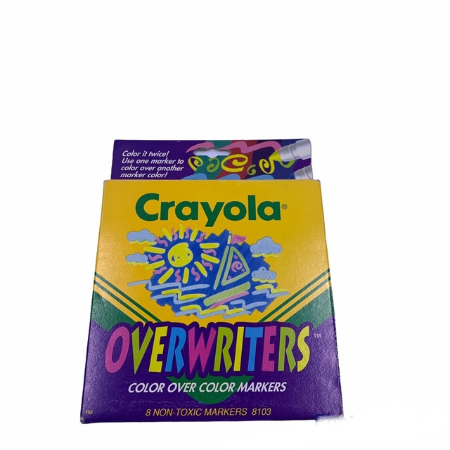 Vintage 1998 Crayola Overwriters 8 Non Toxic Color Over Color Markers