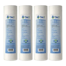 10 x 2.5 Inch 1 Micron Spun Wound Polypropylene Sediment Water Filter 4 Pack