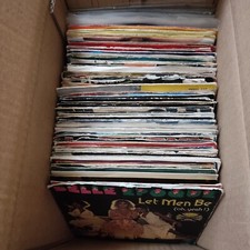 Blocco 100 dischi vinile Stock 45 Giri Musica Italiana E Stranieri Con Copertina