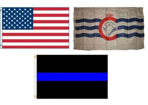 3x5 Usa Cincinnati Ohio Police Thin Blue Line Flag Wholesale Set 3 X5 Ebay