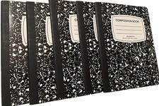 Composition Notebooks Black White Color . 100 Sheets ea. New. 5 sold as 1 Set