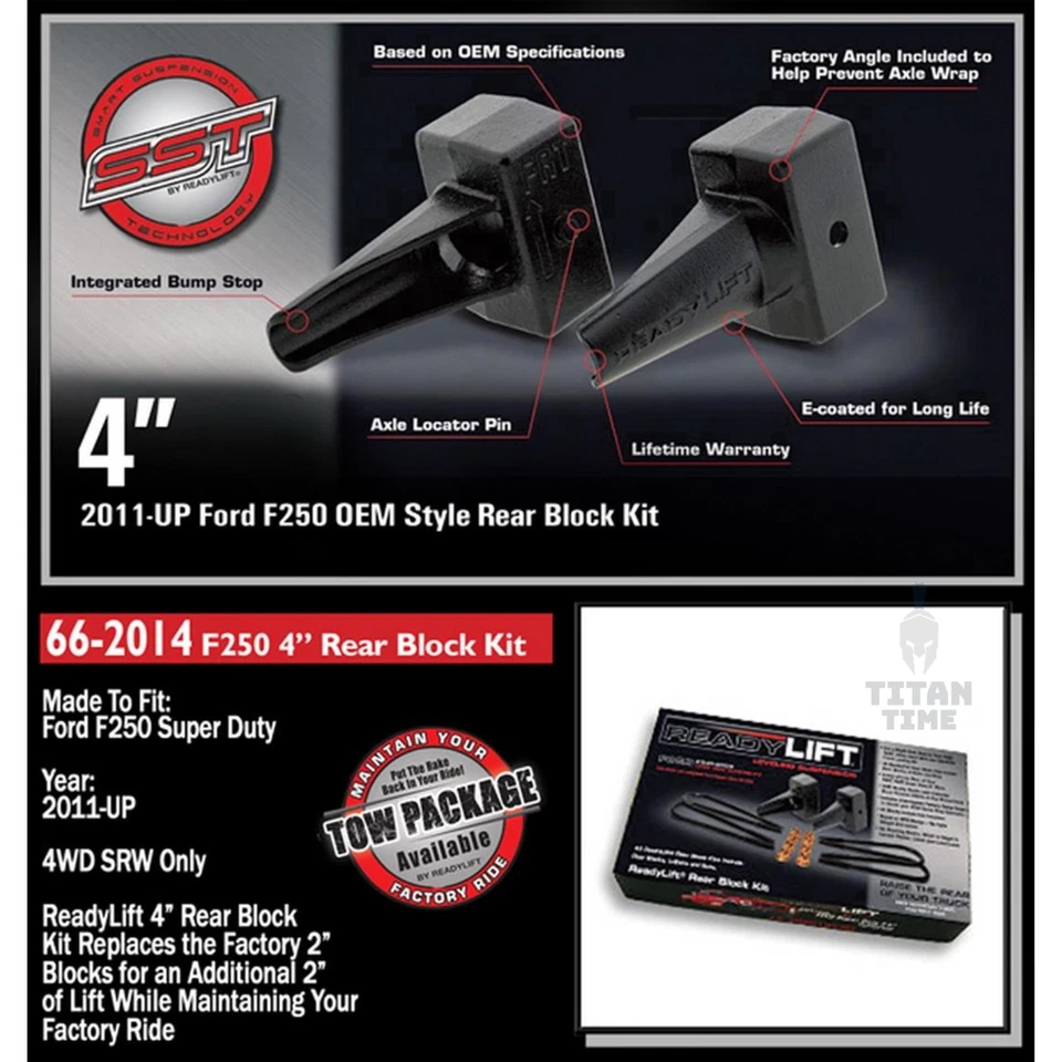 ReadyLIFT 66-2014 2'' Rear Block Kit Fits 2011-2019 Ford F-250 Super Duty Foto 2 de 2
