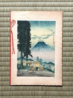 Japan Mt Fuji by Takahashi Shotei Woodblock New Year Kaijo Photo Studio Card