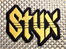 Styx (band) Gold/Black Embroidered Patch Iron-On Sew-On US shipping