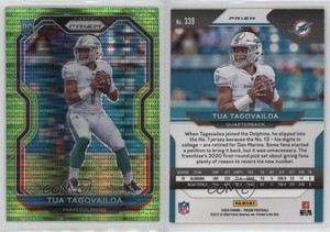 2020 Panini Prizm Rookie Neon Green Pulsar Prizm Tua Tagovailoa #339 Rookie RC