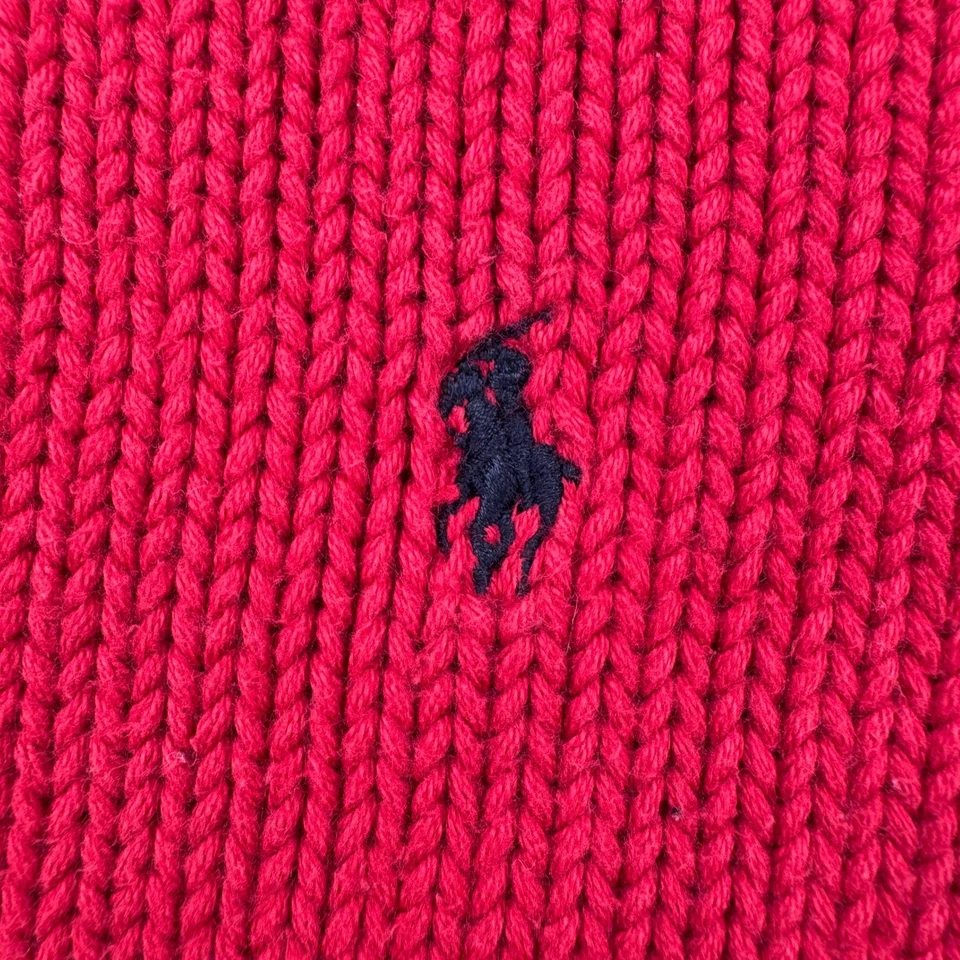 Polo Ralph Lauren Boys Sweater Size 6 Red Crew Neck Christmas Heavyweight Preppy - Image 2 of 4