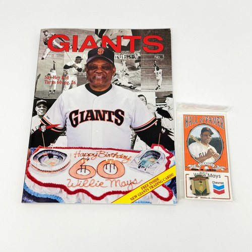 San Francisco Giants Willie Mays Magazine Pin Cards Chevron Hall Of Famer 1991