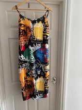 Ladies Size 14 Midi Dress Black Mix Patterned Shein BNWT NEW Summer Sleeveless