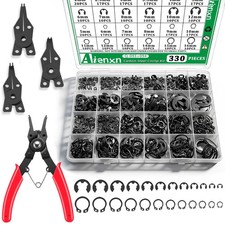 330PCS Snap Rings Assortment Kit, E Clips Assortment Kit 2MM-12MM and C Clips