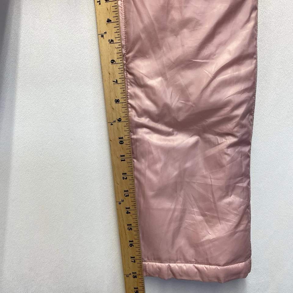 Baby Gap 抓绒内衬前拉链隔热雪围兜连体裤女孩 5 码粉色 — 第 3/4 张图片