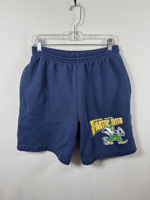 Vintage 90s Notre Dame Fighting Irish Nutmeg Navy Blue Shorts Size Medium