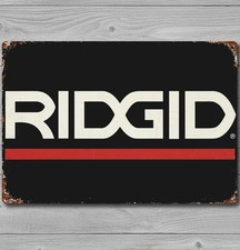 Ridgid Tools 8 x 12 Vintage Novelty Metal Sign Made In USA New!