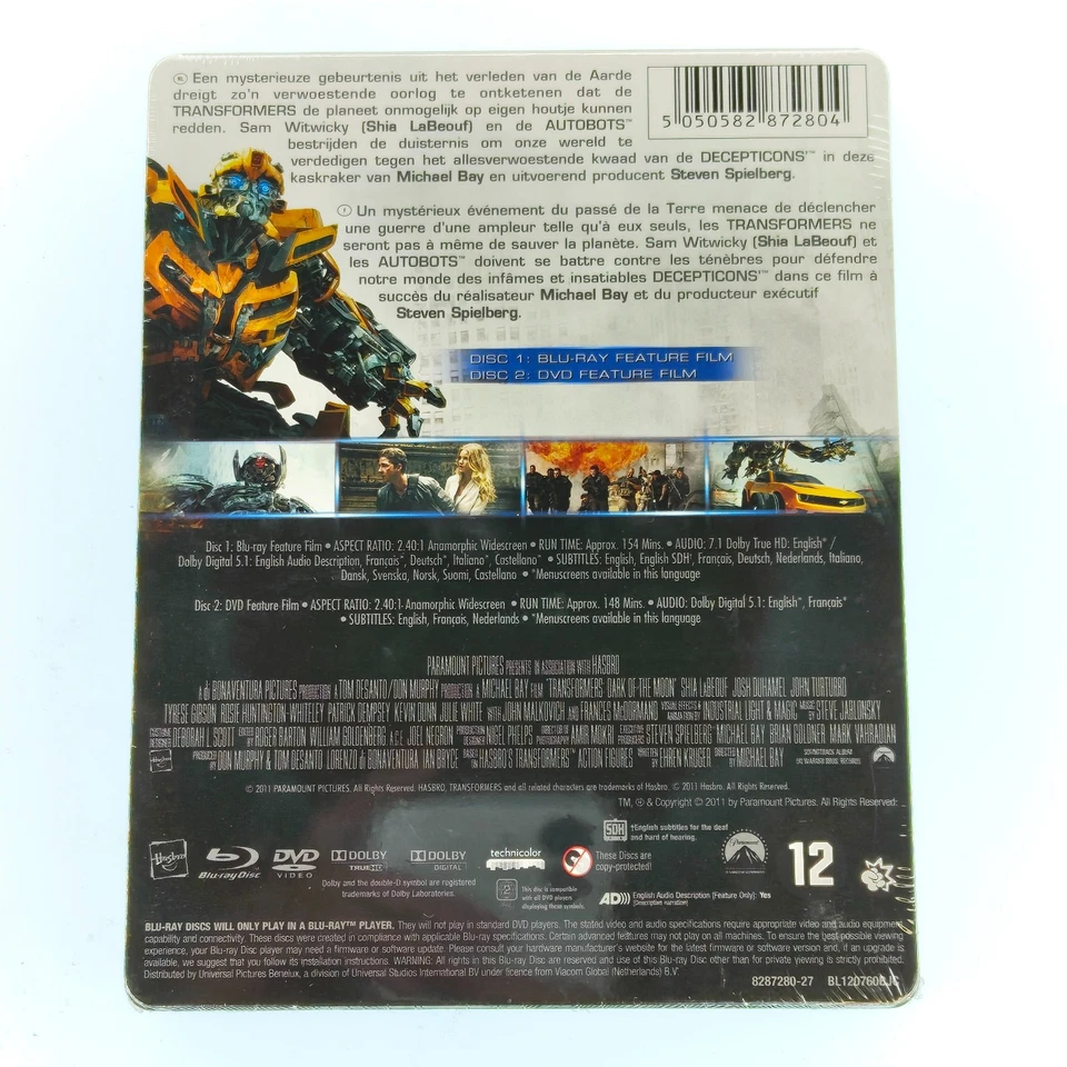 Transformers Dark of the Moon Steelbook Blu-ray + DVD New Sealed German Release - Image 2 of 2