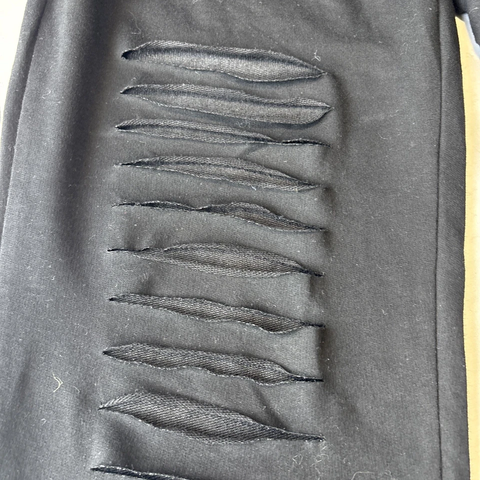 Calça de moletom Vocal USA feminina M preta fatiada nas pernas cintura elástica, nervuras no tornozelo - Imagem 4 de 4