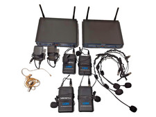 Lot of 2 - VocoPro UDH-Dual-B Wireless Microphone System W/ Transmitter Set