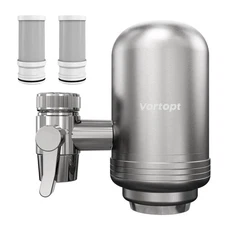 Vortopt Faucet Water Filter for Sink, Rapid Flow - 400 Gallons Faucet Mount W...