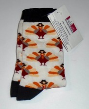 NWT WOMEN'S TURKEY THANKSGIVING NOVELTY SOCKS SHOE Size: 4-9